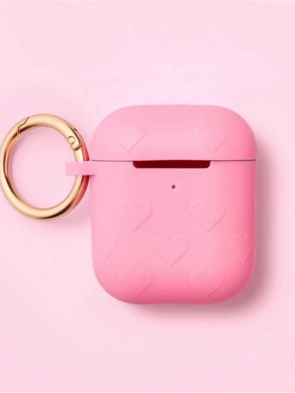 Brand New Stoney Clover Lane Pink Heart Silicone AirPods Case with Gold Keyring
